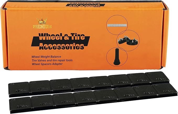 EZISO 1/2 Oz Black Stick on Wheel Weights, 0.5OZ Adhesive Backed Wheel Weights by EZISOE