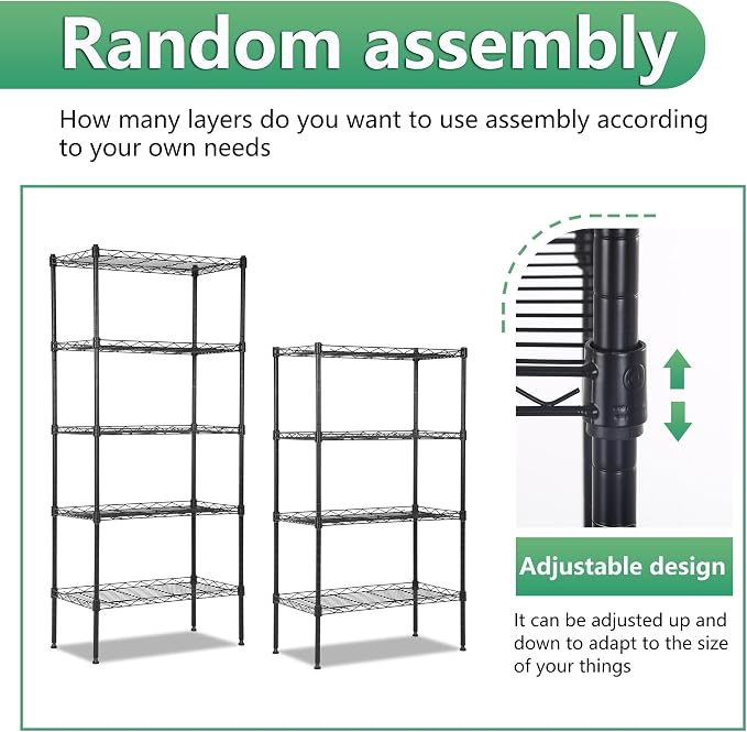 BestOffice Garage Shelving 5 Tier Metal Storage Shelves 750lbs Weight Capacity - Image 6