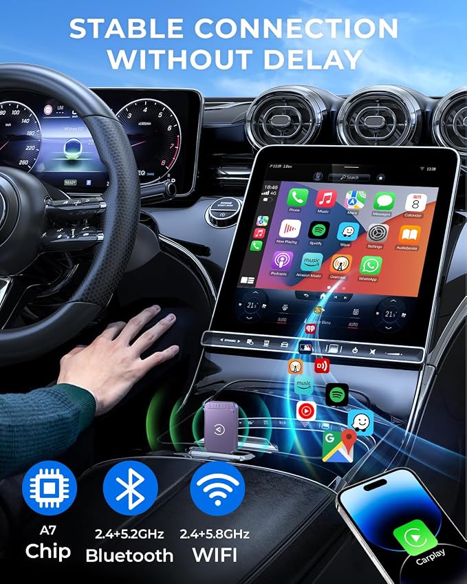 AuroraLink Wireless Carplay Adapter & Android Auto Wireless Adapter 2-in-1 Fast - Image 5