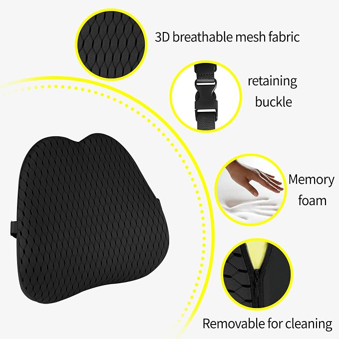 Lumbar Support Pillow for Office Chair, Memory Foam Back Lumbar Support Pillow - Image 4