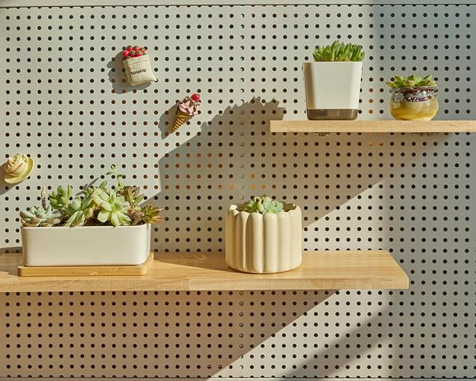 SEVENY 1 Pack Pine Wooden Pegboard Shelf Wall Organizer, Shelves - Image 7