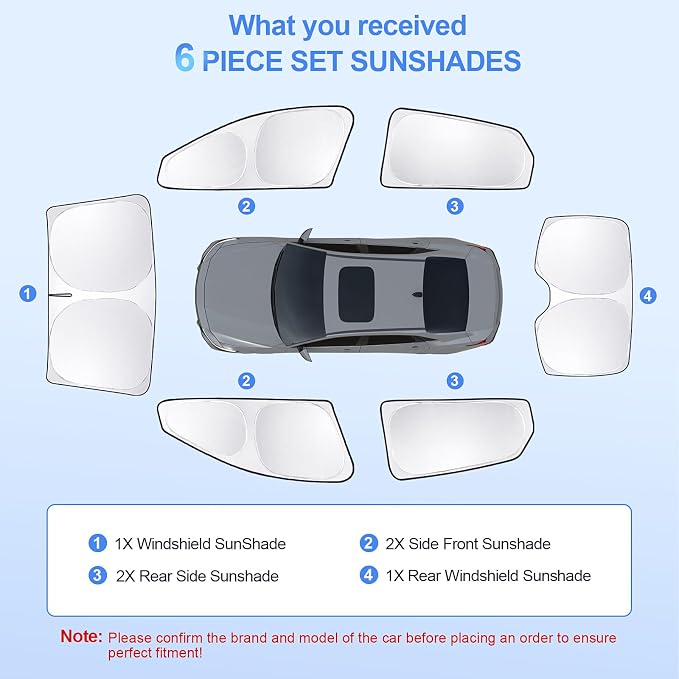 6pcs Car Window Shades for Hyundai Elantra2021-2024 2025 Accessories, - Image 7