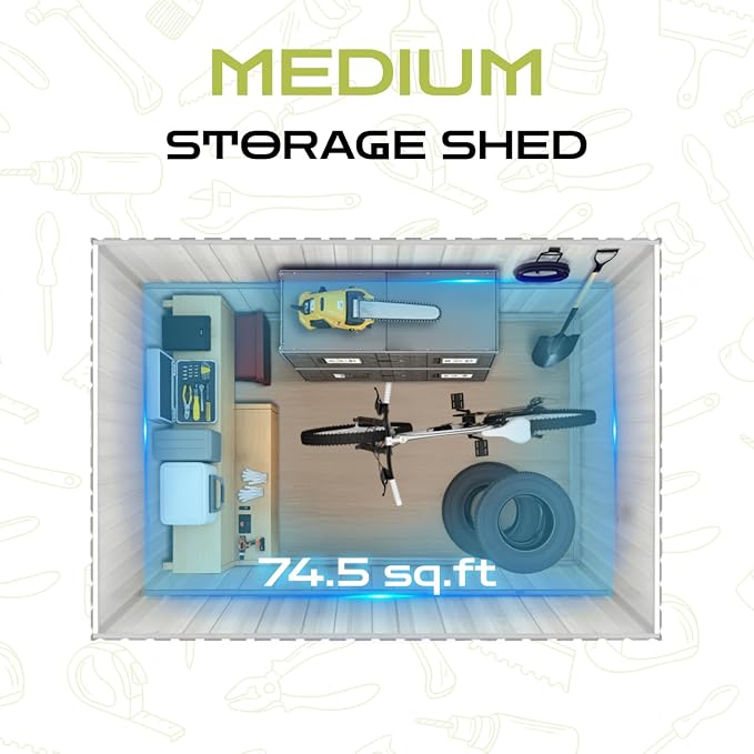 9 x 8.5 Ft Outdoor Storage Shed, Heavy-Duty Metal Shed - Image 5