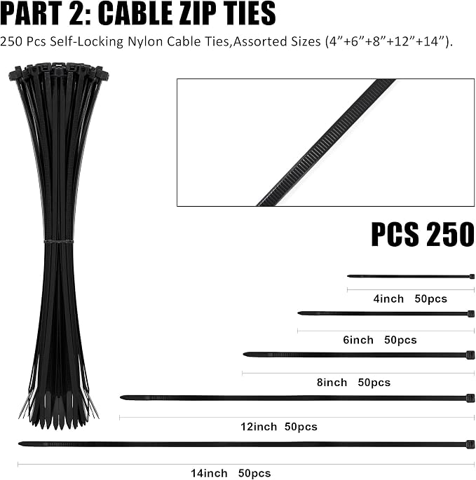 UNITEDPOWER Cable Tie Holder, Wall Mount Storage Rack Organizer - Image 4