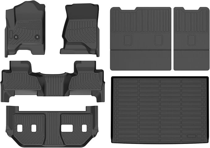 Wayhigh-All Weather Floor Mats for 2015-2020 Chevy Suburban & GMC Yukon XL（Only by Wayhigh