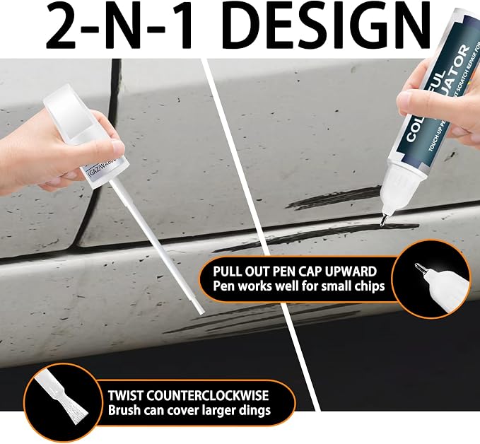 Summit White Touch Up Paint for GMC, Car Paint Pen Scratch Repair Two-In-One - Image 5