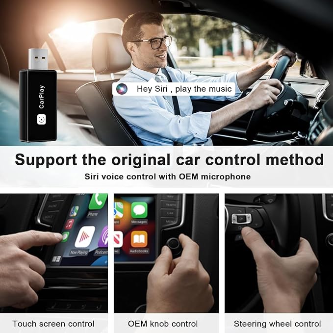 Wireless CarPlay Adapter, Converts Wired to Carplay Wireless Adapter - Image 3