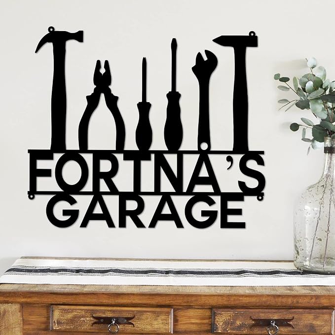 Personalized Dad's Garage Metal Sign - Image 3