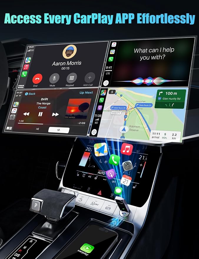 ZIUMIER Wireless CarPlay Adapter, Convert OEM Wired to Wireless CarPlay Dongle - Image 6