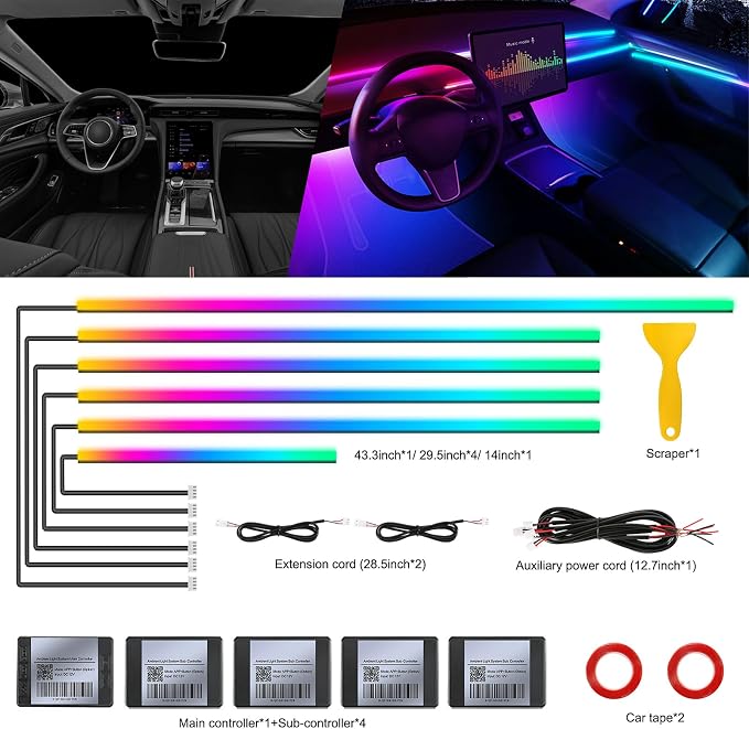 Dream+Color Acrylic Interior Car LED Strip Light - Image 3