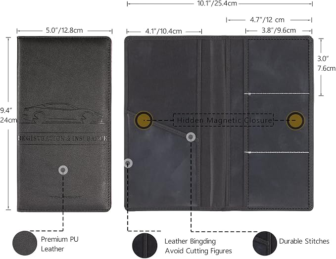TOURSUIT Car Registration and Insurance Card Holder, Vehicle License Document - Image 4