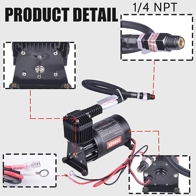 3 Gallon Air Tank with 150PSI Air Compressor 2PCS - Image 4