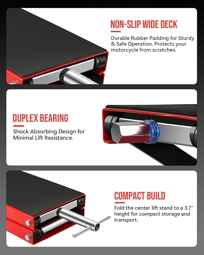 Heavy Duty 1100LBS Motorcycle Scissor Lift Jack - Image 4