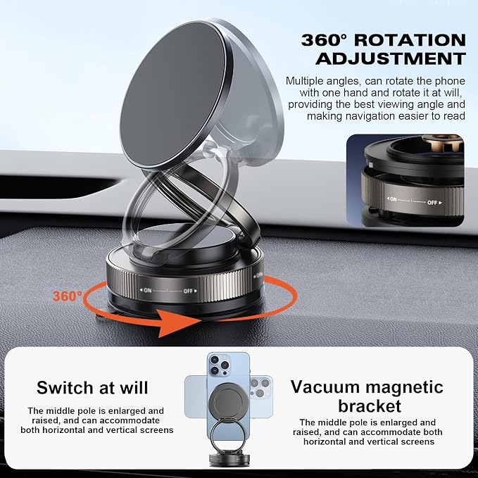 Vipbu Phone Mount, Vipbu Phone Holder, Car Phone Holder, 360° Adjustable Vacuum - Image 5