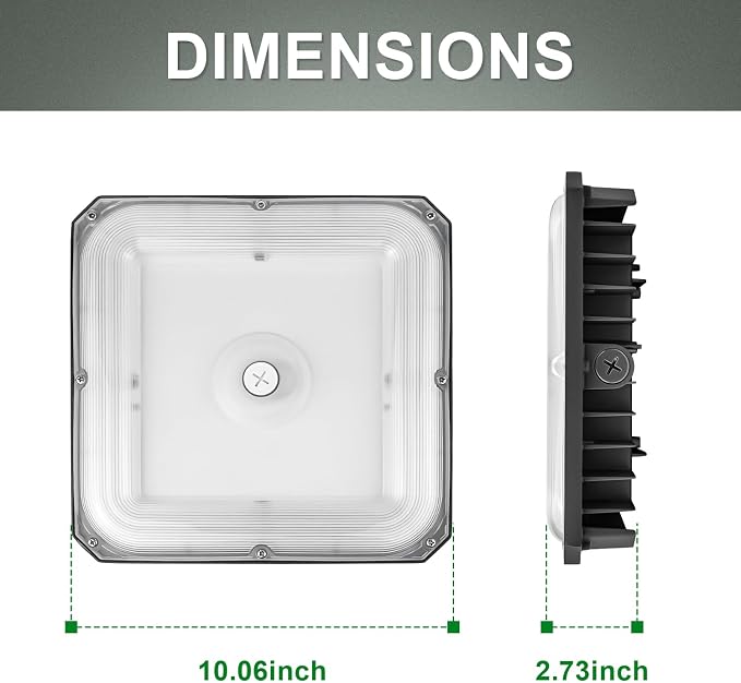 80W/60W/40W Power Selectable LED Canopy Garage Light - Image 4