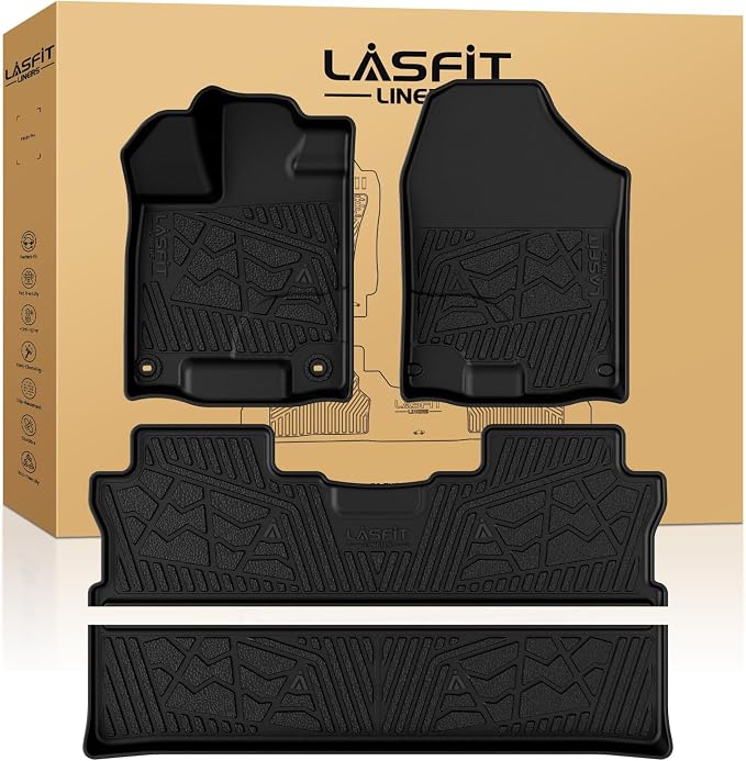 LASFIT Floor Mats for Honda Ridgeline 2025 2024 2023-2017 Crew Cab, All Weather by LASFIT