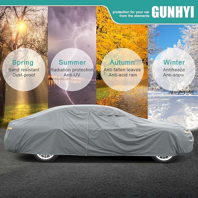 16 Layers Car Cover Waterproof All Weather, Heavy Duty Outdoor Car Cover - Image 5