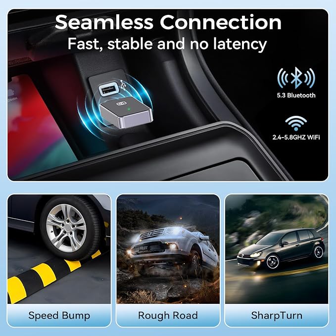 Wireless CarPlay Adapter for iPhone, for Apple CarPlay Wireless Adapter Android - Image 6