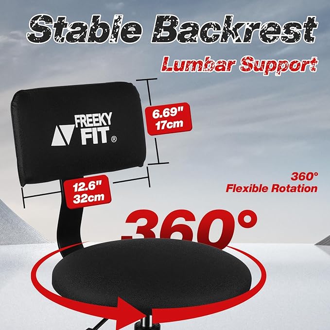 Shop Stool with Backrest, Mechanic Garage Stool - Image 5