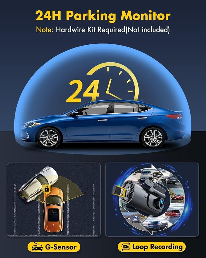 GKU Dash Cam Front and Rear Camera – 4K+1080P Dual Dash Camera - Image 5