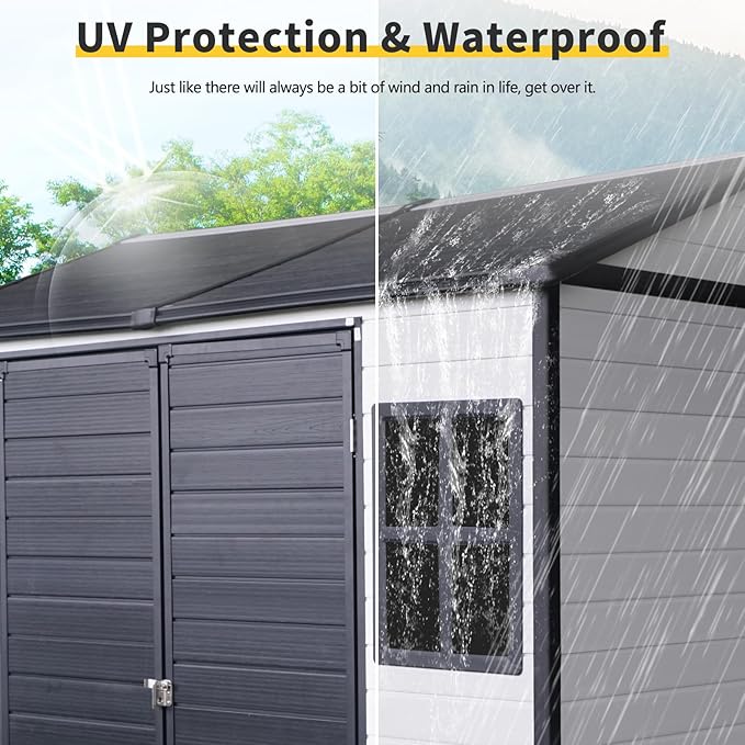 8x6 FT Outdoor Storage Resin Shed - Image 3
