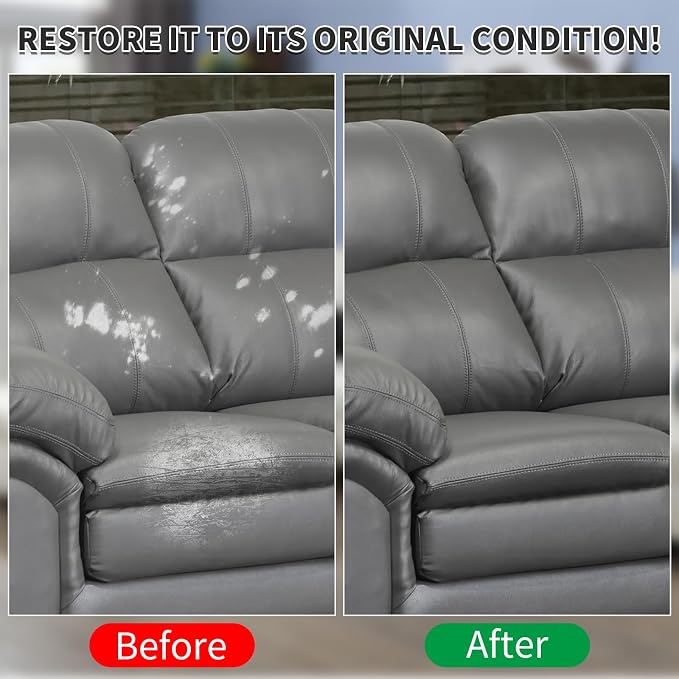 Dark Gray Leather Recoloring Balm, Leather Couch Scratch/Stain Remover - Image 4