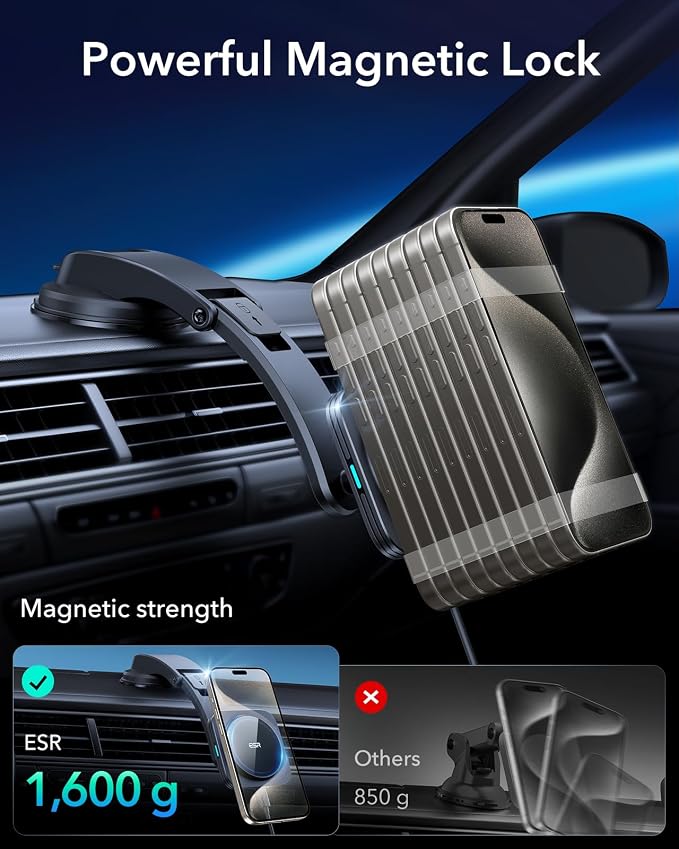 ESR for MagSafe Car Mount Charger, Dashboard Magnetic Wireless Car Charger Mount - Image 5