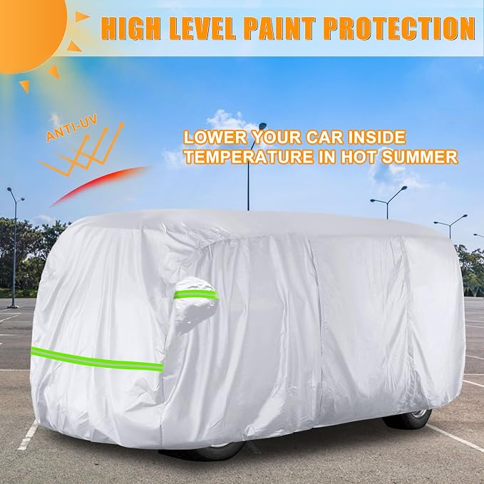 Silver Car Cover Waterproof All Weather Compatible - Image 4