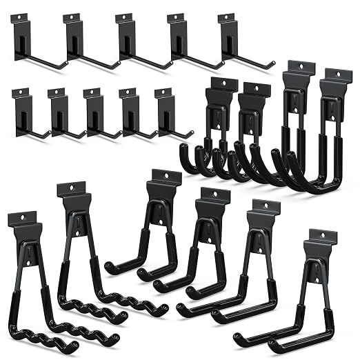 3-H Slatwall Accessories 20 Pack, Single and Double Slatwall Hooks & Hangers by 3-H