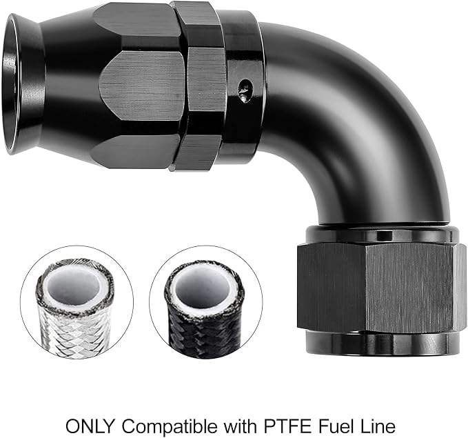 EVIL ENERGY 8AN 90 Degree PTFE One Piece Full Flow End Hose Fitting Aluminum - Image 5