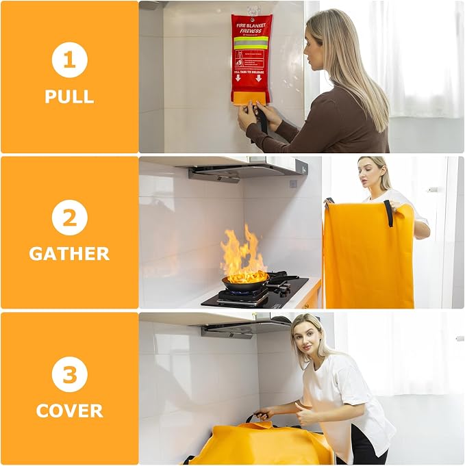 Emergency Fire Blanket, 39.4X 39.4inch Fire Extinguisher Blanket - Image 2