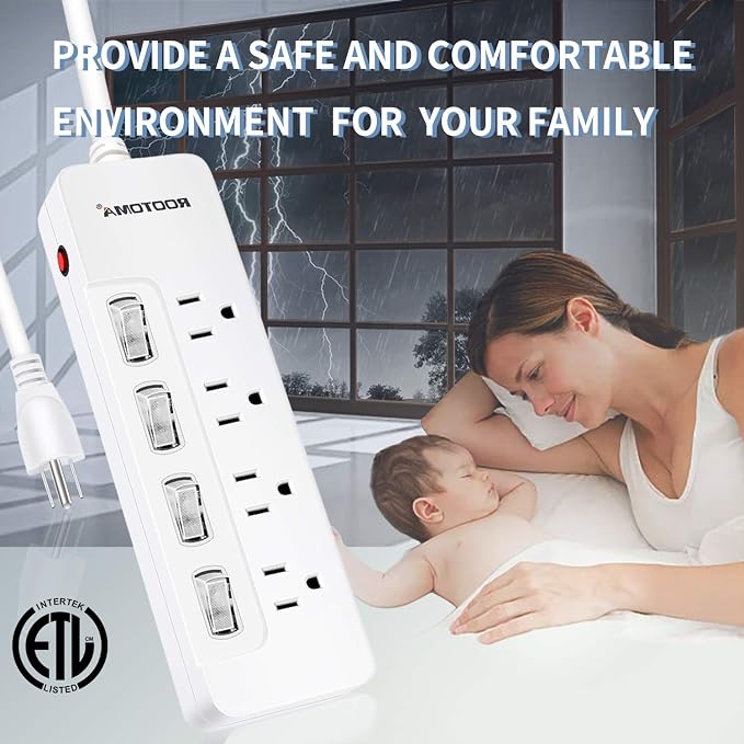 Appliance Extension Cord with Individual Switches on Off - 6 FT - Image 3