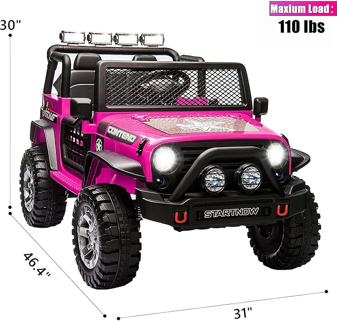 2-Seat Kids Ride on Truck Car, 12V Battery Powered Electric Vehicle - Image 2