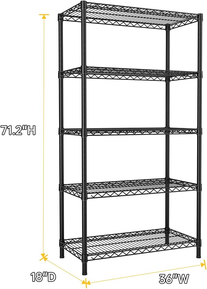 SINGAYE 5 Garage Heavy Duty Shelving Unit Kitchen Pantry Close Home Organizers - Image 3