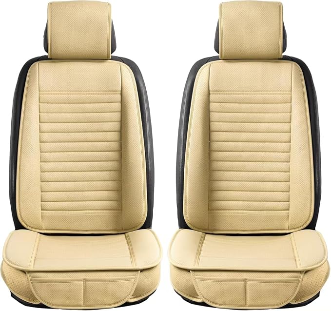 Universal Leather Car Seat Covers Full Set, Car Seat Cushion Covers Protector - Image 2