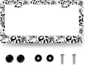 Leopard License Plate Frame Abstract Tropical Palm Trees License Plate by RNKATIH