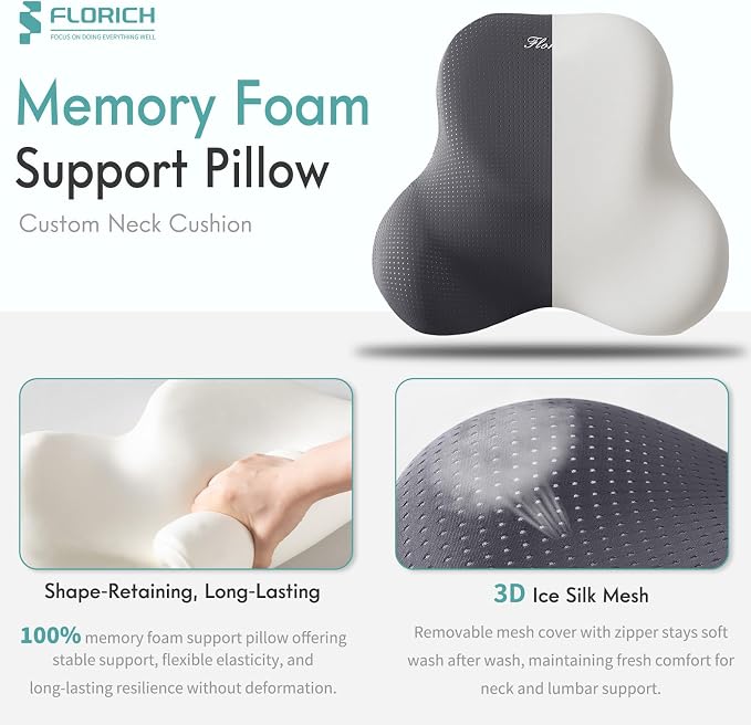 FLORICH Car Lumbar Support Pillow and Neck Headrest Pillow - Image 7
