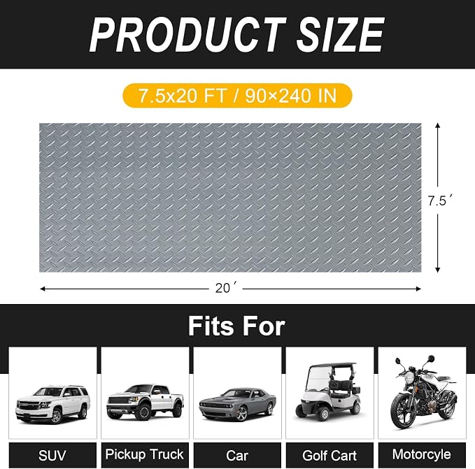 7.5x20 FT Garage Floor Mat, 2.8mm Thickened Flooring Roll - Image 2