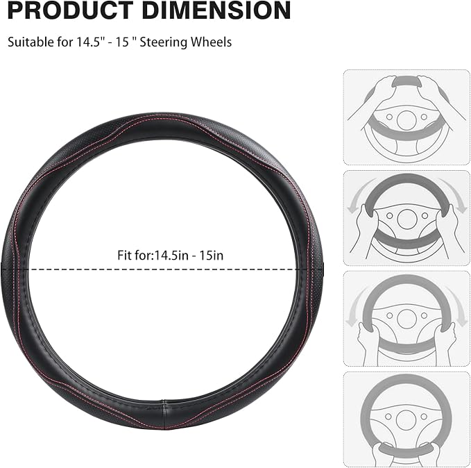 High-Grade Real Cowhide Steering Wheel Cover - Image 6