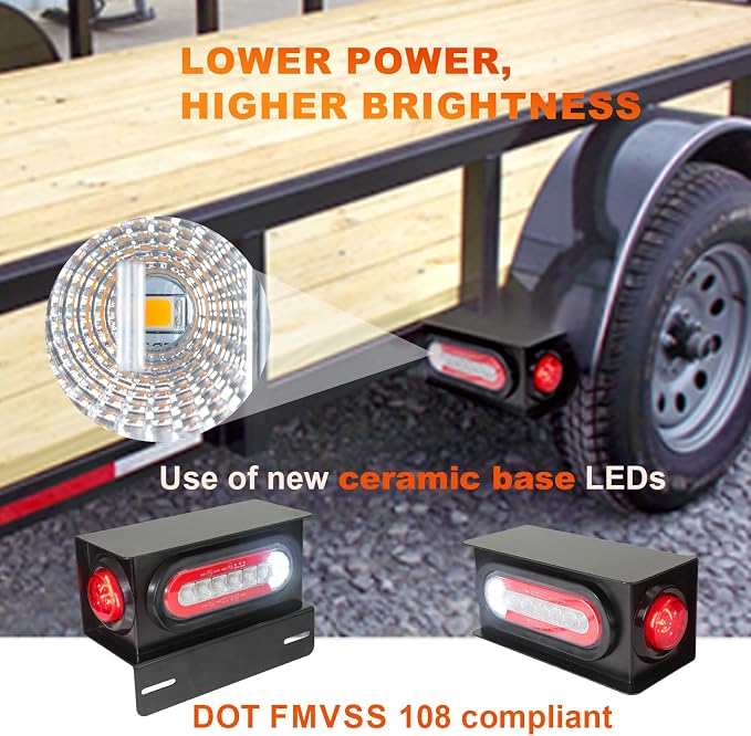 Agrieyes Sequential Turn Signal Trailer Lights, Oval LED Trailer Light - Image 2