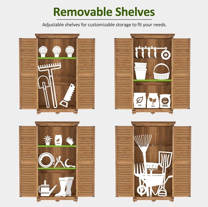 MCombo Outdoor Storage Cabinet, Garden Storage Shed, Outside Vertical Shed - Image 4