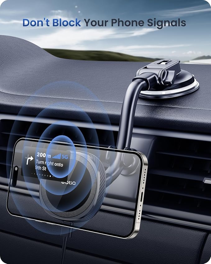 OQTIQ for MagSafe Car Charger, Magnetic Wireless Car Charger Compatible - Image 6