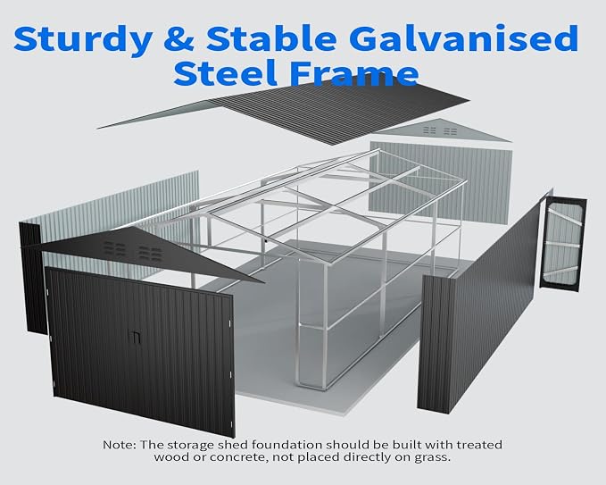 10x20 Metal Shed, Metal Garage Building - Image 9