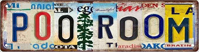 POO ROOM Vintage Metal Tin Street Sign Bar Cafe Garage Cave Home Room Wall by Unknown