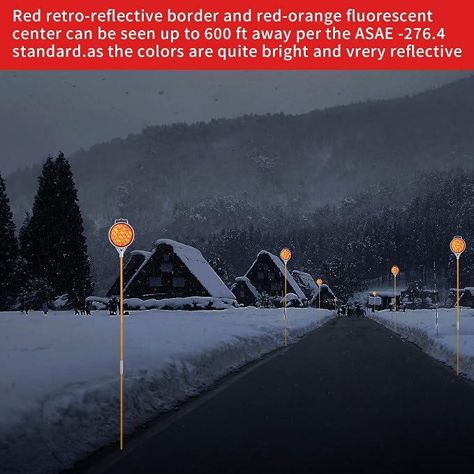 Reflectors for Driveway Entrance Orange Reflective Driveway Markers Snow Plow - Image 4