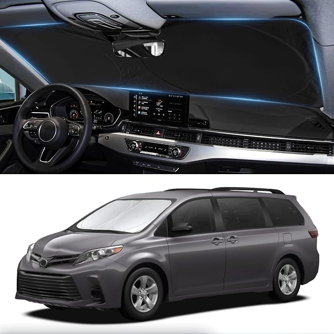 Sunshade for Toyota Sienna 2021-2024 2025 L LE SE XLE Limited Van Minivan Car by INSAUTO