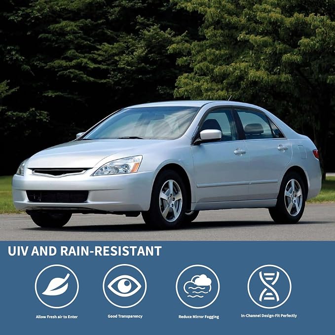 4PCS Rain Guards Window Visors Fit - Image 3