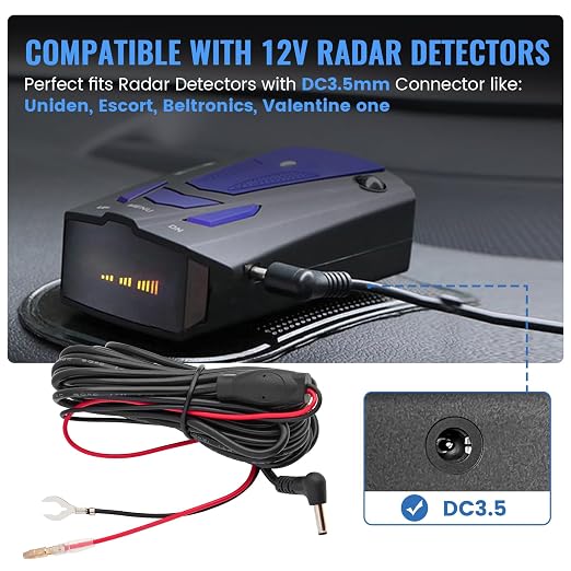 EWAY Radar Detector Hardwire Kit, DC3.5 Direct Wire Wiring Kit - Image 2