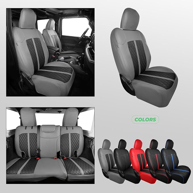for Jeep Wrangler Seat Covers 4Door JL 2018 2019 2020 2021 2022 2023 2024 2025 - Image 8