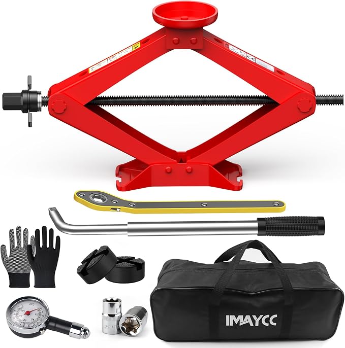 Scissor Jack for Car 2.5 Ton Car Jack Kit, Tire Changing kit by IMAYCC